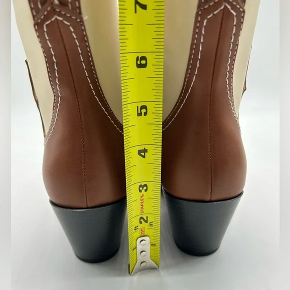 Zodiac Dawson Brown & Cream Vegan Cowgirl Boots – Size 6M New In Box - Picture 6 of 13